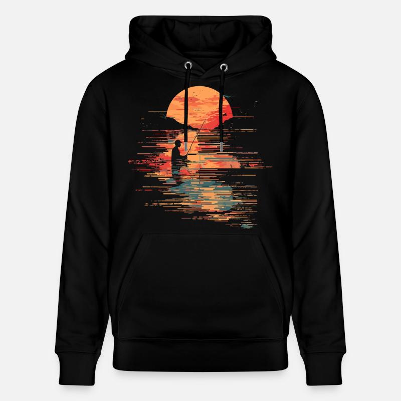 Illustration de pêche - Sweat à capuche bio CRUISER Stanley/Stella Unisexe - noir