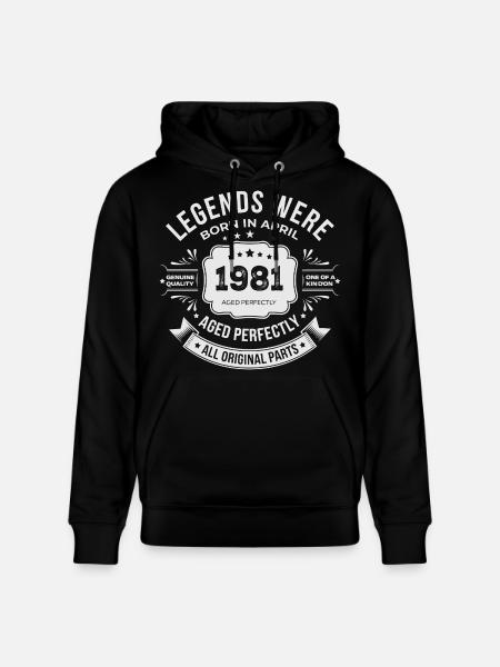 April 1981 Birthday Gift - Stanley/Stella CRUISER Unisex Organic Hoodie - black