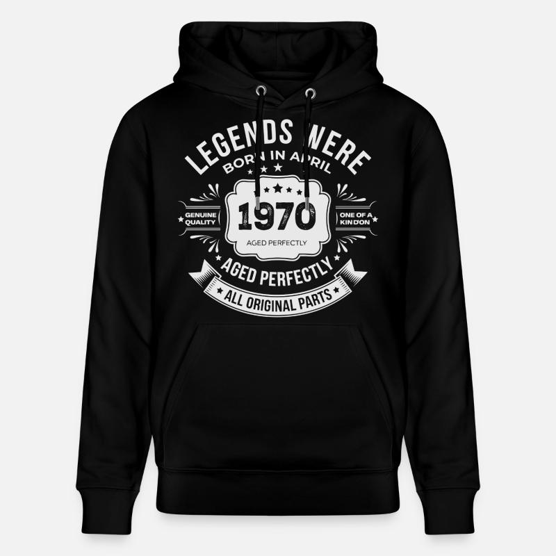 Cadeau Anniversaire Avril 1970 - Sweat à capuche bio CRUISER Stanley/Stella Unisexe - noir
