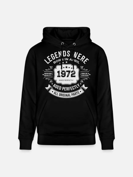 April 1972 Birthday Gift - Stanley/Stella CRUISER Unisex Organic Hoodie - black