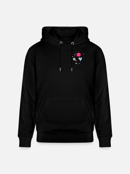 Farbkleckse,Tropfen und Herz - Stanley/Stella Unisex Bio-Hoodie CRUISER - Schwarz