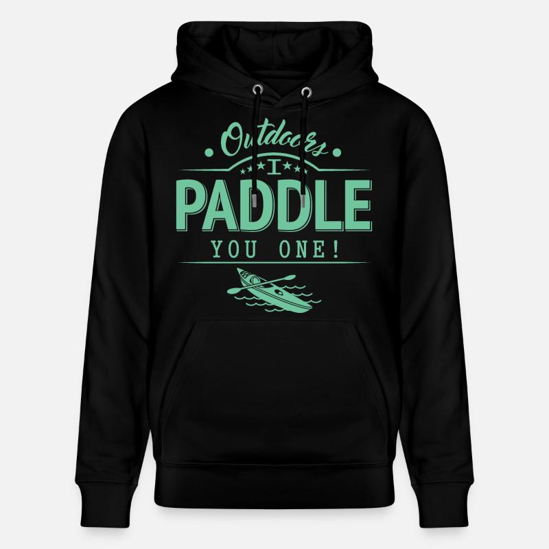 Draußen Paddele ich dir eins - Stanley/Stella Unisex Bio-Hoodie CRUISER - Schwarz