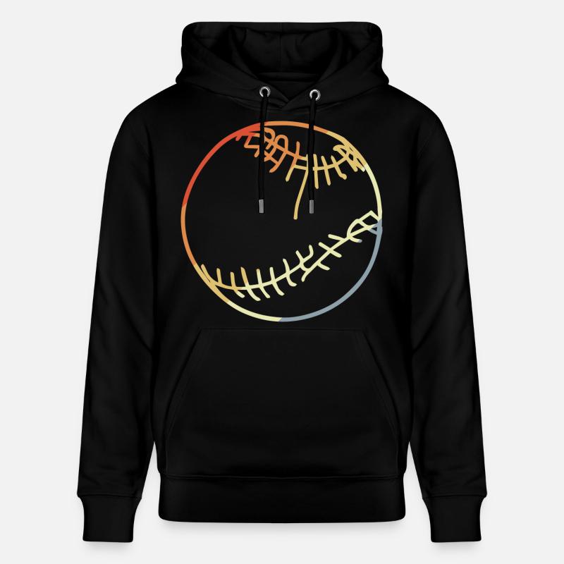 Dessin de balle de baseball - Sweat à capuche bio CRUISER Stanley/Stella Unisexe - noir