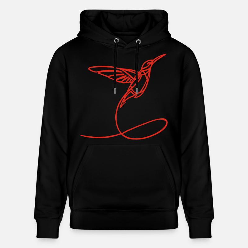 Oiseau étrange rouge - Sweat à capuche bio CRUISER Stanley/Stella Unisexe - noir