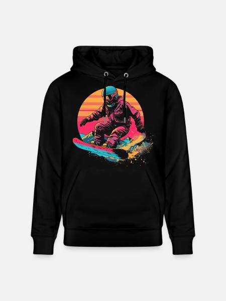 Snowboarder 80s Look - Stanley/Stella CRUISER Unisex Organic Hoodie - black