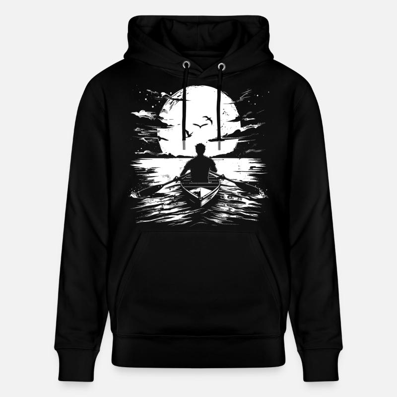 Dessin du rameur - Sweat à capuche bio CRUISER Stanley/Stella Unisexe - noir