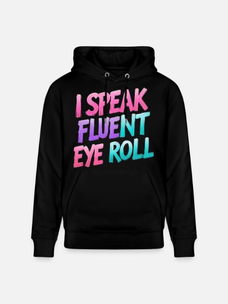 Augenrollen mit Wortwitz - Stanley/Stella Unisex Bio-Hoodie CRUISER  - Schwarz