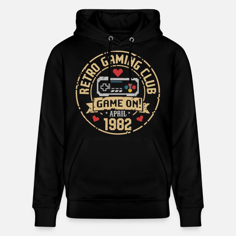 Avril 1982 Anniversaire avril 1982 Rétro - Sweat à capuche bio CRUISER Stanley/Stella Unisexe - noir