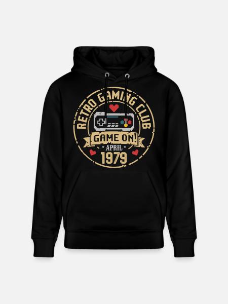 April 1979 Anniversary April 1979 Retro - Stanley/Stella CRUISER Unisex Organic Hoodie - black