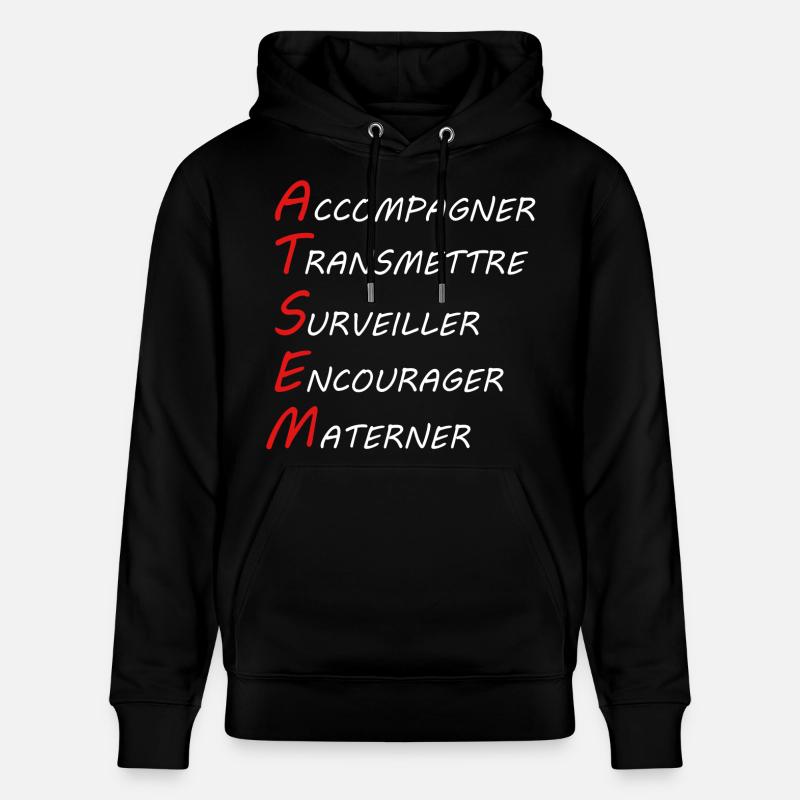 ATSEM - Sweat à capuche bio CRUISER Stanley/Stella Unisexe - noir