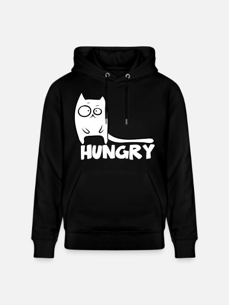 Funny Cat Hungry Cats - Stanley/Stella CRUISER Unisex Organic Hoodie - black