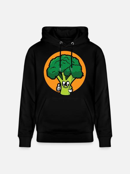 funny broccoli - design - Stanley/Stella CRUISER Unisex Organic Hoodie - black
