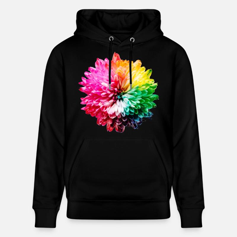 Chrysanthème Arc-en-ciel - Sweat à capuche bio CRUISER Stanley/Stella Unisexe - noir