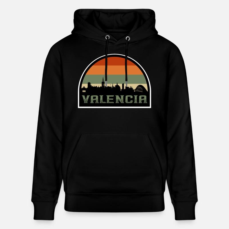 Valence Espagne Skyline Silhouette Drapeau Espagnol - Sweat à capuche bio CRUISER Stanley/Stella Unisexe - noir