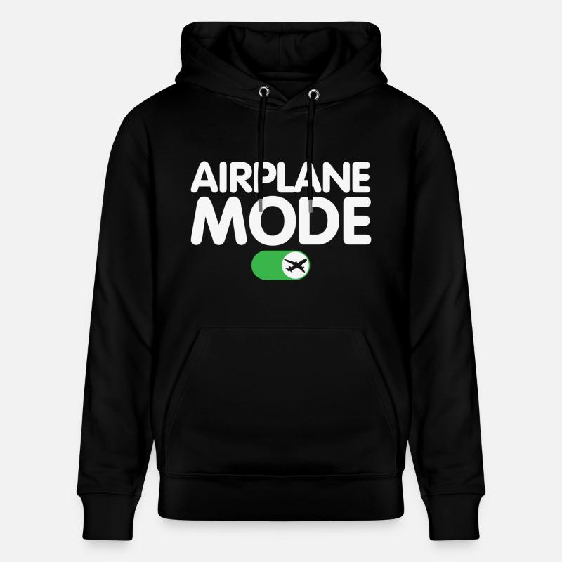 Flugzeugmodus auf lustigem Pilotendesign - Stanley/Stella Unisex Bio-Hoodie CRUISER  - Schwarz
