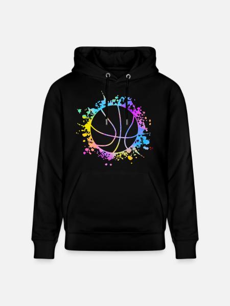 Basketball Farbspritzer Farbklecks - Stanley/Stella Unisex Bio-Hoodie CRUISER  - Schwarz