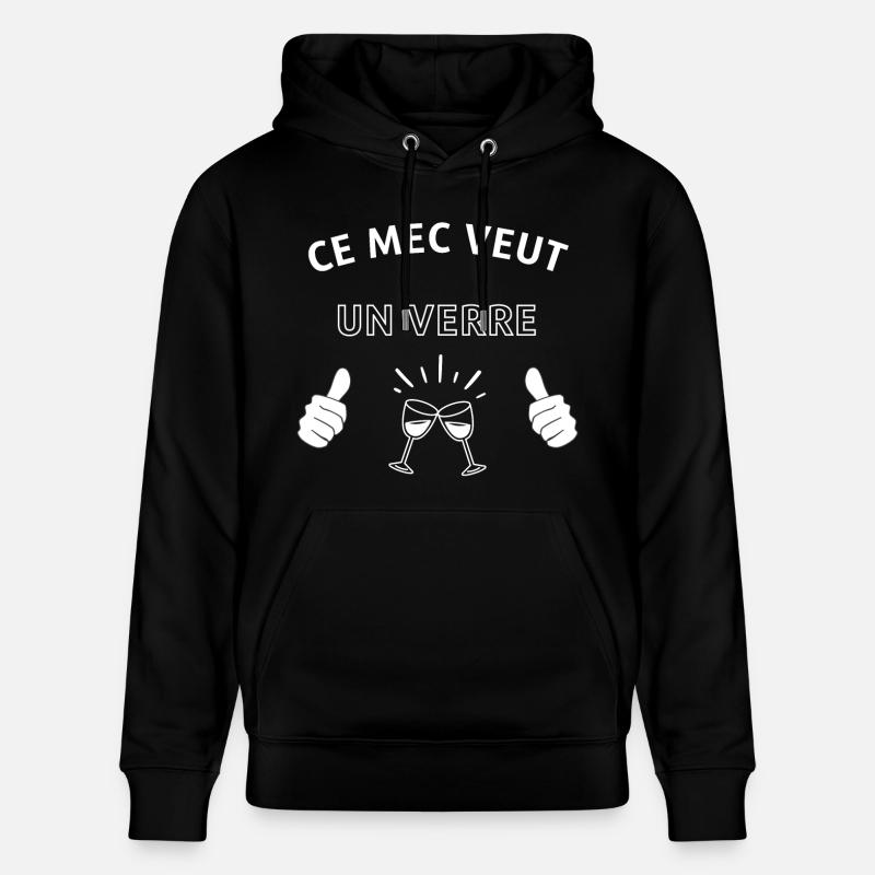 Ce mec veut un verre - Sweat à capuche bio CRUISER Stanley/Stella Unisexe - noir