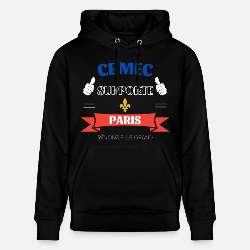 Ce mec supporte Paris - Sweat à capuche bio CRUISER Stanley/Stella Unisexe - noir