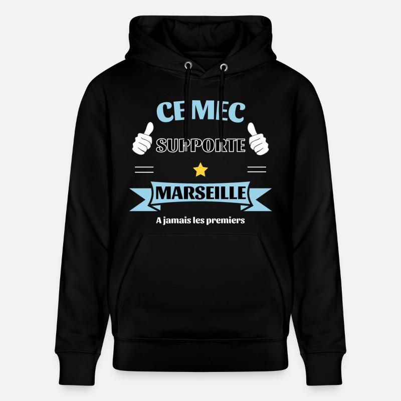 Ce mec supporte Marseille - Sweat à capuche bio CRUISER Stanley/Stella Unisexe - noir