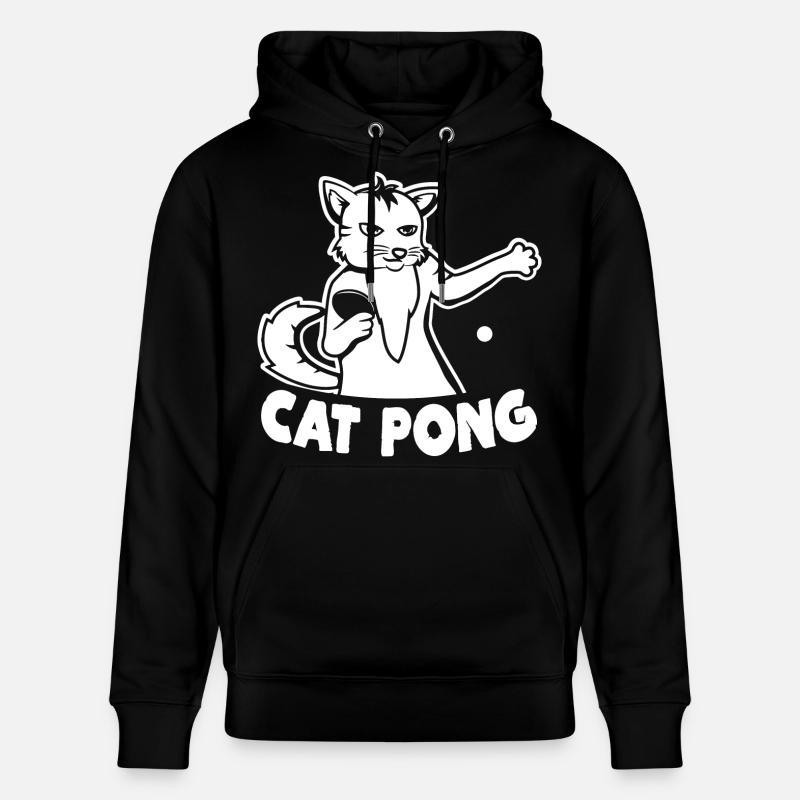 Chat de ping-pong - Sweat à capuche bio CRUISER Stanley/Stella Unisexe - noir