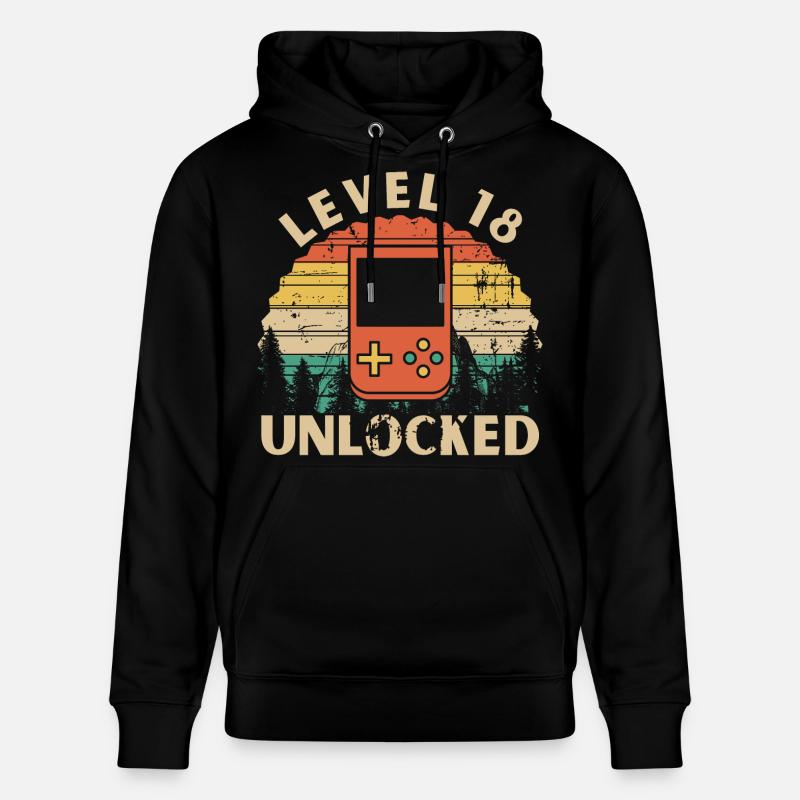 Level 18 Unlocked - Sweat à capuche bio CRUISER Stanley/Stella Unisexe - noir