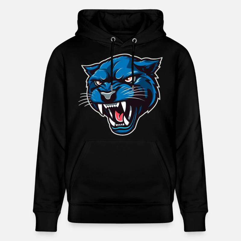 Tête de panthère Bleu - Sweat à capuche bio CRUISER Stanley/Stella Unisexe - noir
