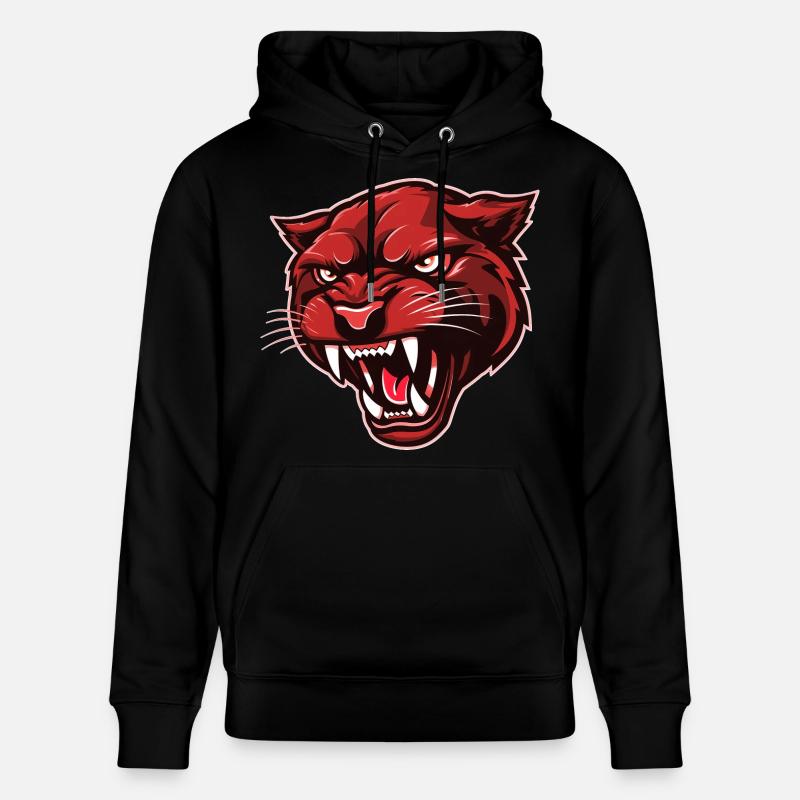 Tête de panthère rouge - Sweat à capuche bio CRUISER Stanley/Stella Unisexe - noir