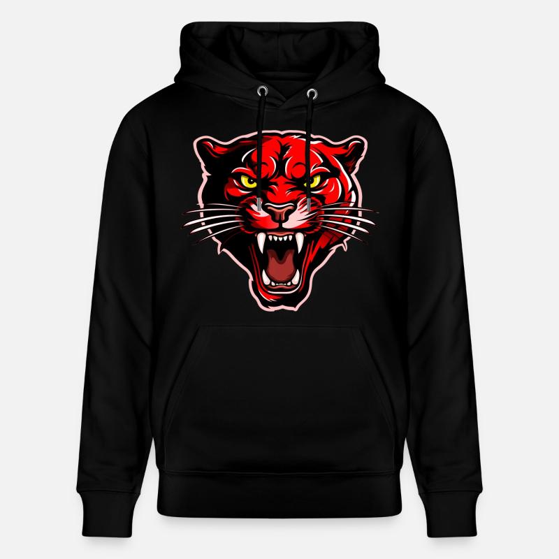 Tête de panthère rouge - Sweat à capuche bio CRUISER Stanley/Stella Unisexe - noir