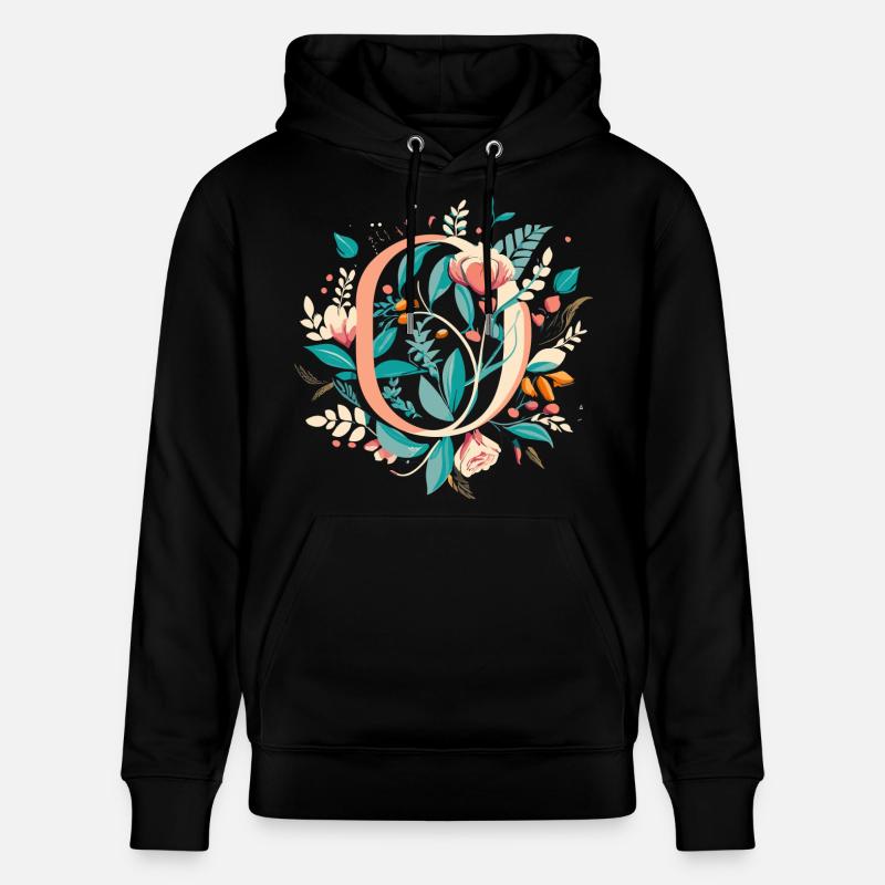 O typography floral - Stanley/Stella Unisex Bio-Hoodie CRUISER - Schwarz