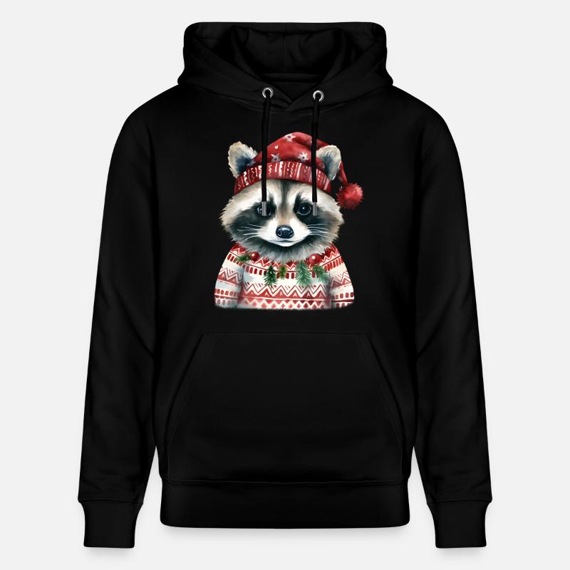 Herr Waschbär im Norweger-Pulli - Stanley/Stella Unisex Bio-Hoodie CRUISER - Schwarz