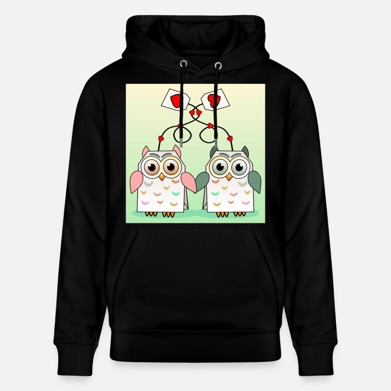Eulen Tee - Stanley/Stella Unisex Bio-Hoodie CRUISER  - Schwarz