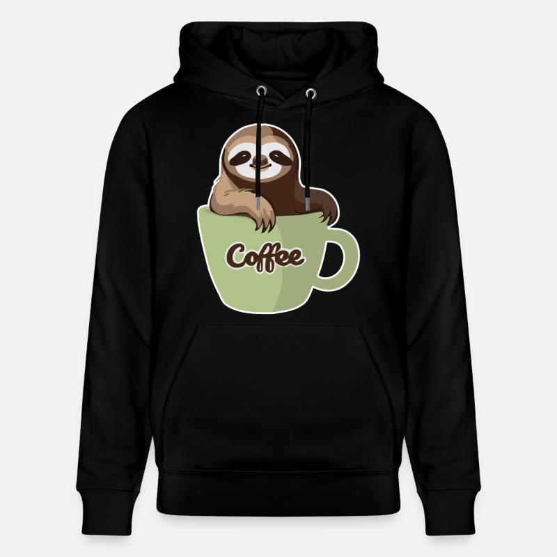 Faultier in einer Kaffeetasse - Stanley/Stella Unisex Bio-Hoodie CRUISER  - Schwarz