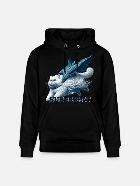 Super Cat persisk hvid persisk kattegave - Stanley/Stella CRUISER økologisk unisex-hoodie - sort