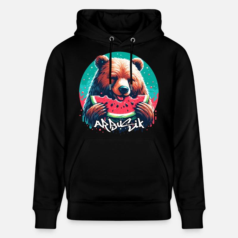 Pastèque Arbusik ours cadeau délicieux - Sweat à capuche bio CRUISER Stanley/Stella Unisexe - noir