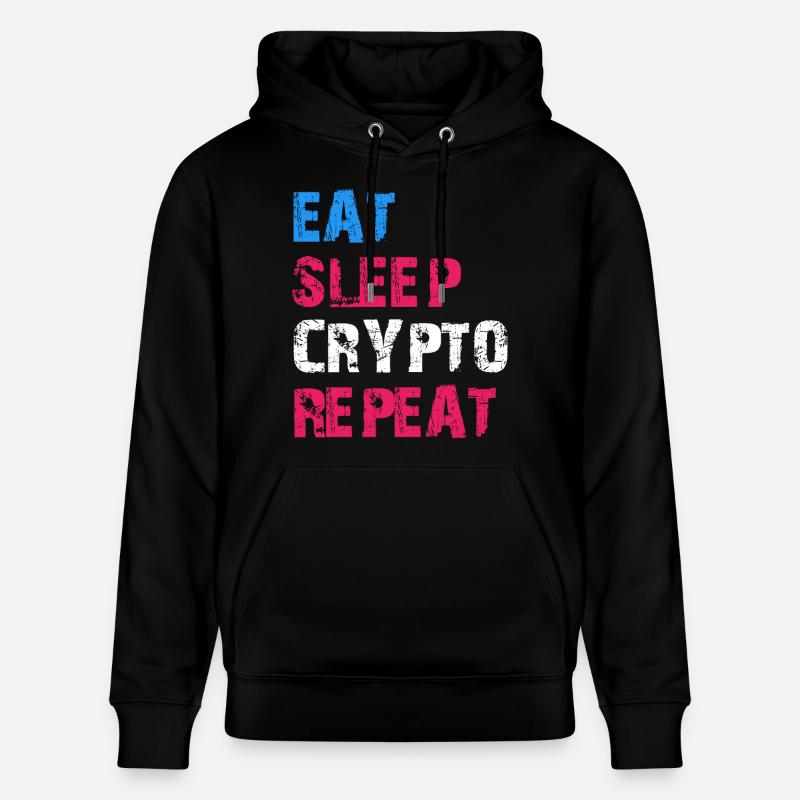 MANGER DORMIR CRYPTO RÉPÉTER - Sweat à capuche bio CRUISER Stanley/Stella Unisexe - noir