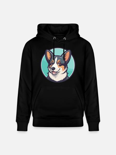 Cur Dog Breed Cartoon Kawaii Clipart Illustration - Stanley/Stella CRUISER Unisex Organic Hoodie - black