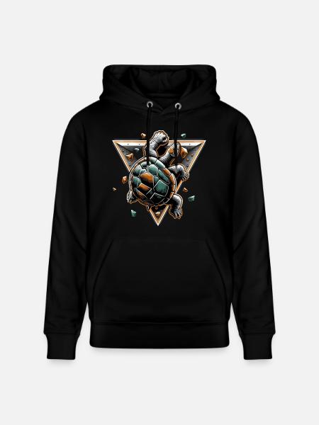 Bouldering Turtle Climbing Gift - Stanley/Stella CRUISER Unisex Organic Hoodie - black