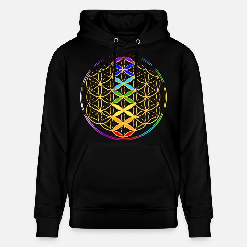 Fleur de Vie avec les Chakras - Sweat à capuche bio CRUISER Stanley/Stella Unisexe - noir