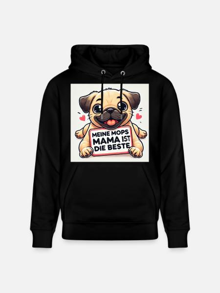 Lustiger Hund mit Kinder Botschaft - Stanley/Stella Unisex Bio-Hoodie CRUISER - Schwarz