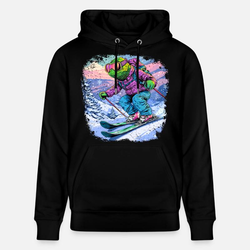 Caméléon Skieur / Skieur Caméléon - Sweat à capuche bio CRUISER Stanley/Stella Unisexe - noir