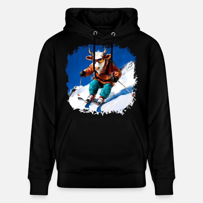 Ski des vaches - Sweat à capuche bio CRUISER Stanley/Stella Unisexe - noir