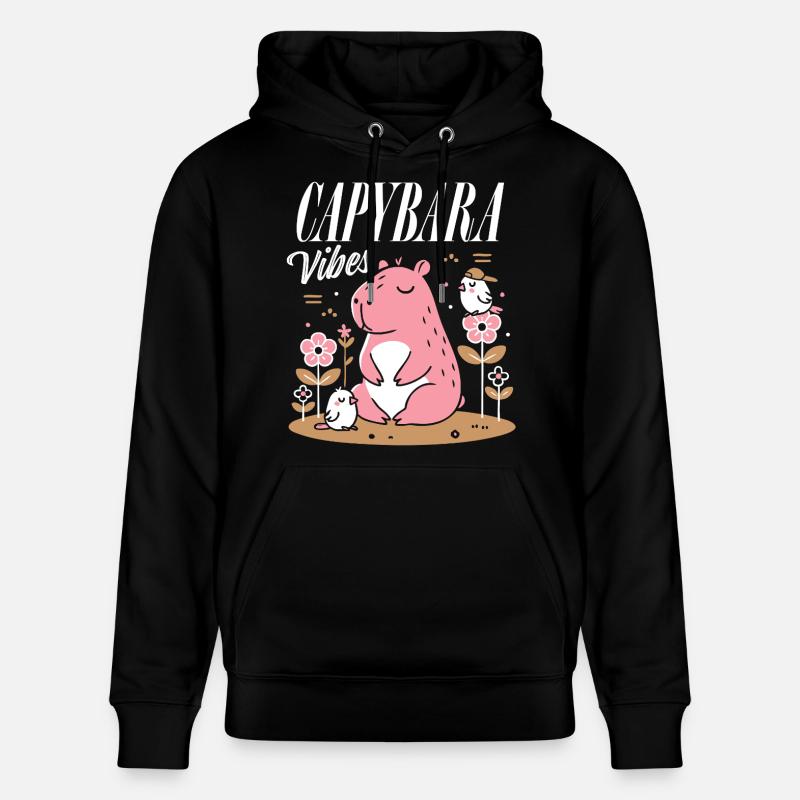 Entspannte Capybara-Vibes - Stanley/Stella Unisex Bio-Hoodie CRUISER  - Schwarz