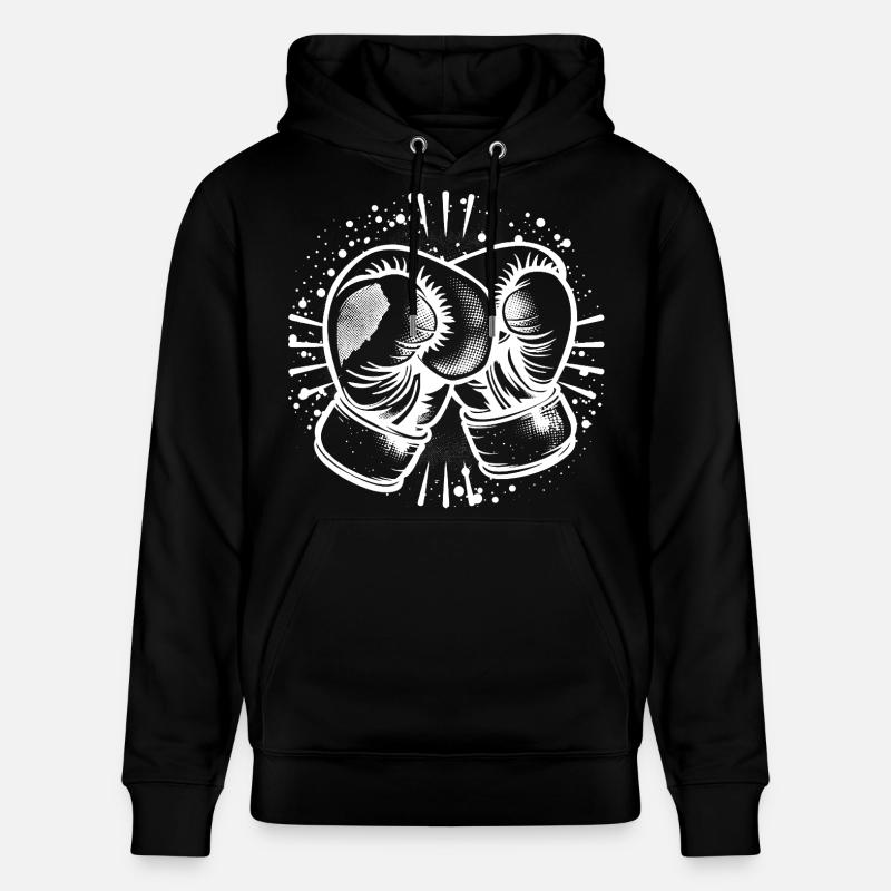 Dessin de gants de boxe - Sweat à capuche bio CRUISER Stanley/Stella Unisexe - noir
