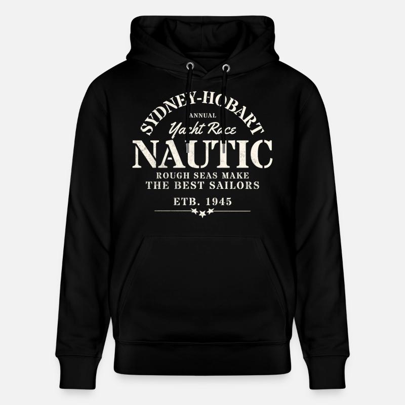 Design Nautique Année 1945 - Sweat à capuche bio CRUISER Stanley/Stella Unisexe - noir