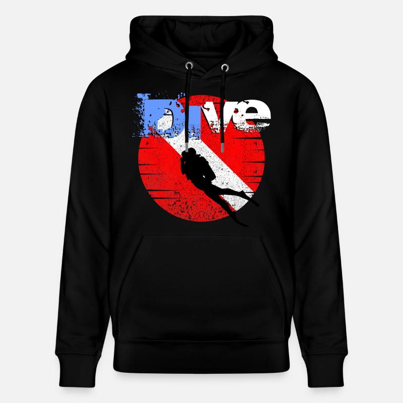 American Diver Down Flagge - Stanley/Stella Unisex Bio-Hoodie CRUISER  - Schwarz