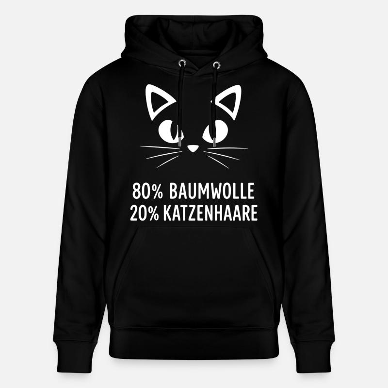 80% Baumwolle 20% Katzenhaar - Stanley/Stella Unisex Bio-Hoodie CRUISER  - Schwarz