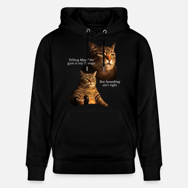 Chat avec haltère et crise de vie - Sweat à capuche bio CRUISER Stanley/Stella Unisexe - noir