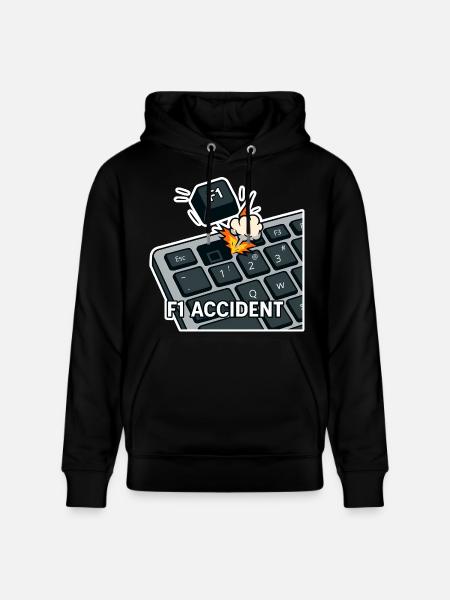 F1 accident - funny pun - Stanley/Stella CRUISER Unisex Organic Hoodie - black
