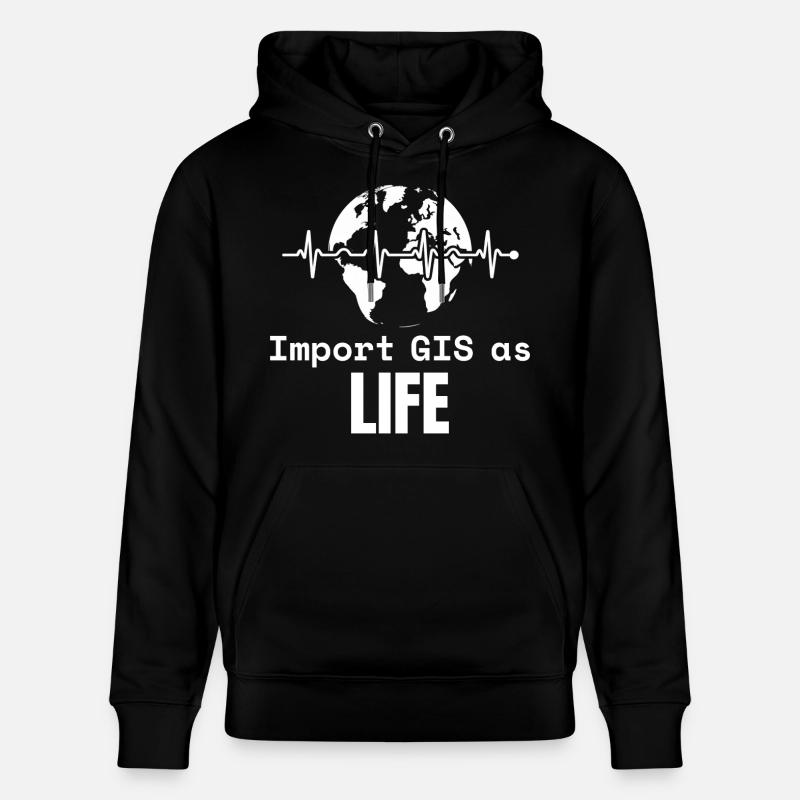 GIS Life Geospatial Mapping Datenanalyse - Stanley/Stella Unisex Bio-Hoodie CRUISER - Schwarz