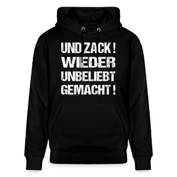 Und zack wieder unbeliebt gemacht - Stanley/Stella Unisex Bio-Hoodie CRUISER  - Schwarz - Vorne - Alina (178cm) & Michal (187cm)